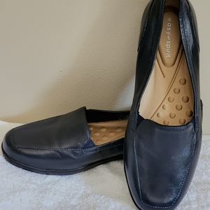 🌺Easy Spirit Women's Devitt Slip On Oxford Flats Navy Blue Nappa Leather US 7M
